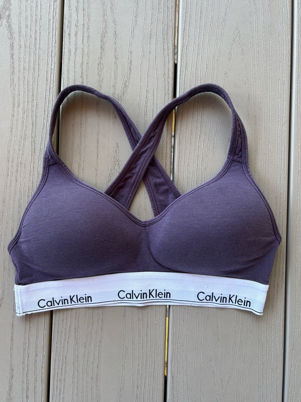 Calvin Klein Modern Cotton Padded Bralette Purple Nightshade Size Medium